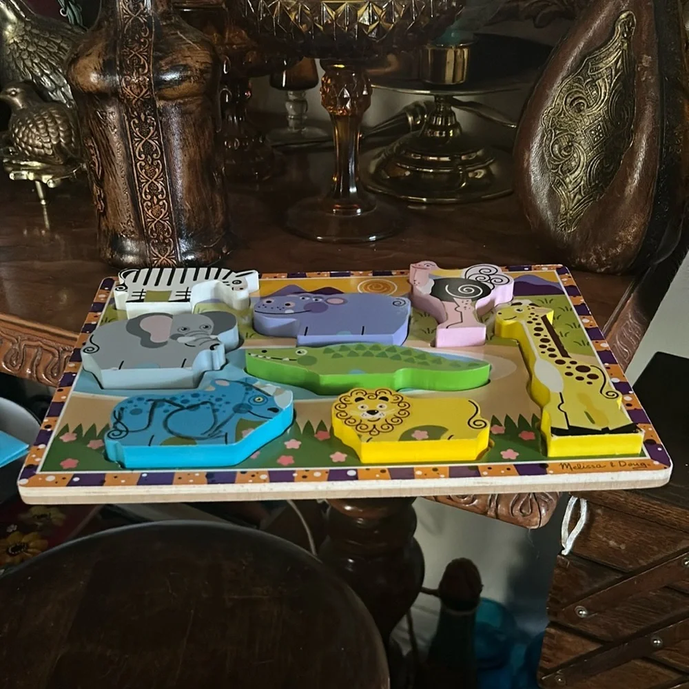 Vintage Melissa & Doug Wooden Safari Puzzle